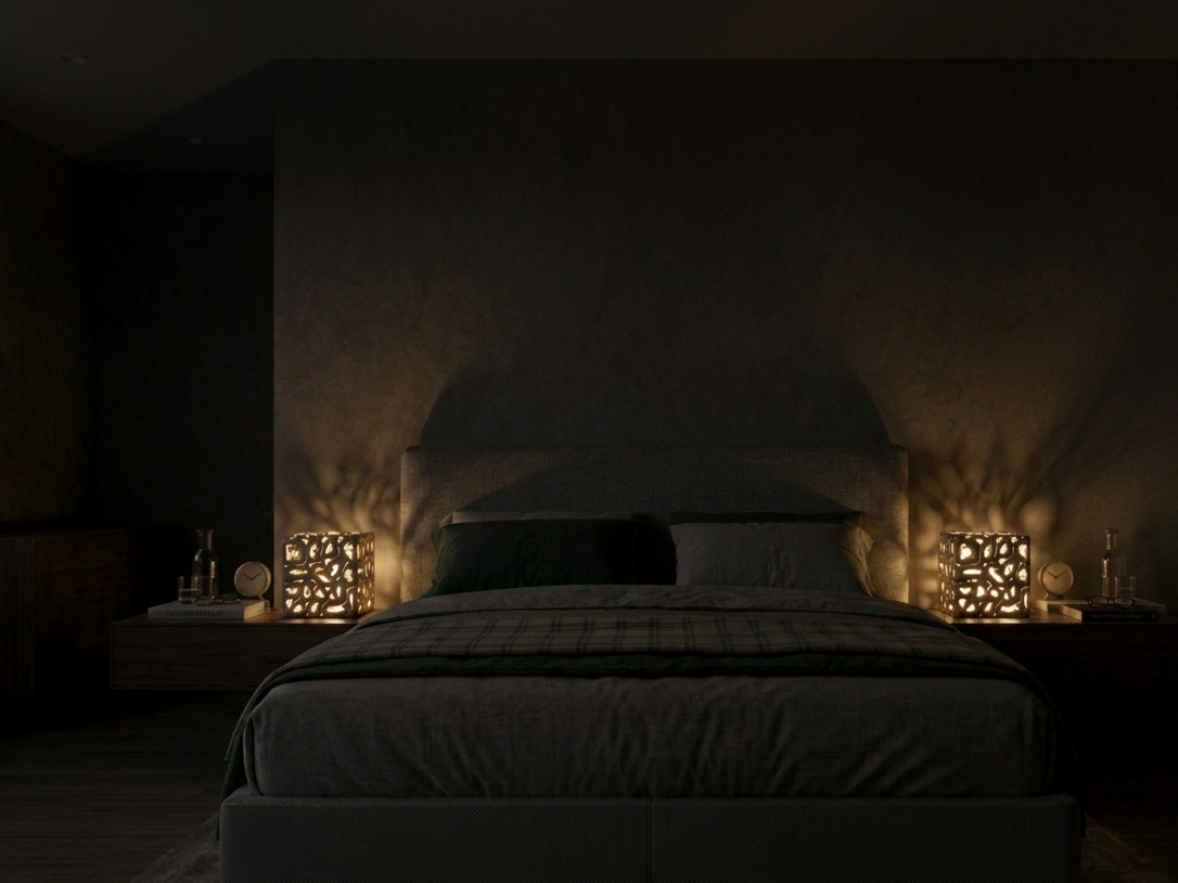 lampada carapace illuminata di notte