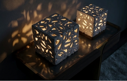 coppia lampada artigianale carapce